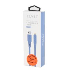 Kabelis Havit USB A-Lightning 1.8m zils