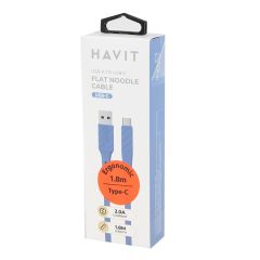 Kabelis Havit USB A-TypeC 1.8m zils