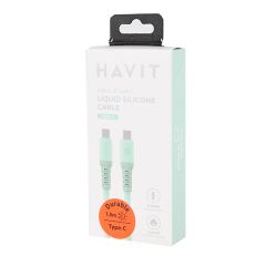 Kabelis Havit 6296 C-C, silikona 60W 1.5m zaļš