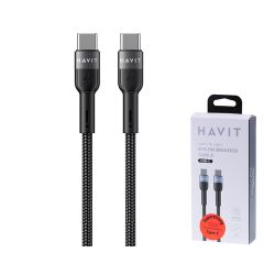Kabelis Havit Type C-C auduma 1m 60W