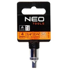 Seškanšu galviņa 4mm, 1/4''