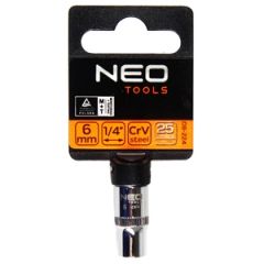 Seškanšu galviņa 6mm, 1/4''