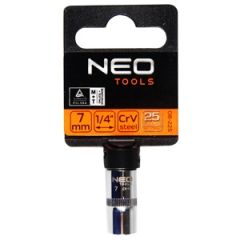 Seškanšu galviņa 7mm, 1/4''