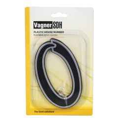 Mājas numurs 0 150mm sudrabs/melns
