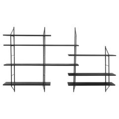Sienas plaukts BELFAST 196x25x111cm melns
