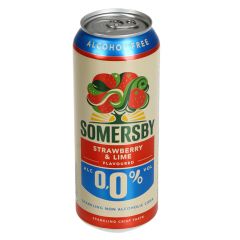 Sidrs Somersby Strawberry&Lime 0.0% 0.5L skārd. ar depoz.