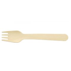 Vienreizliet. Dakšas Merkant koka 16cm, 100gab.