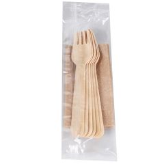 Vienreizliet. Dakšas Merkant Eco koka 6+6gab.