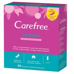 Hig.ieliktnīši Carefree Cotton Fresh 56gab.