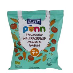 Čipsi Ponn Organic kukurūzas burkānu, tomātu 20g