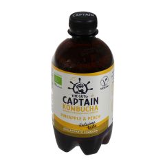 Dzēriens Tējas sēne Kombuča ananasu persiku 400ml ar depoz.