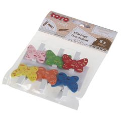 Dekors knaģi koka Taurenis 3.5cm 6gab.