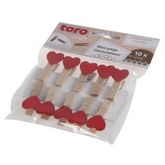 Dekors knaģi koka Sirds 3.5cm 10gab.