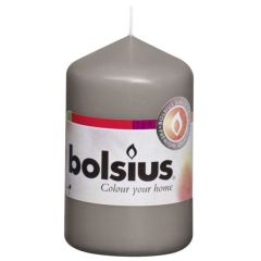 Svece stabs Bolsius pelēka 4.8x8cm