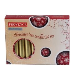 Eglīšu sveces 20gab. zelta