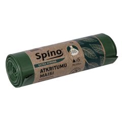 Atkritumu maisi LD 100L (70x110cm), 5gab., zaļi-melns Spino