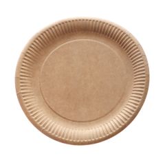 Vienreizliet. Šķīvji papīra d23cm brūni, apaļi 50gab.