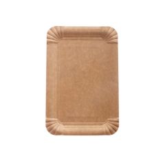 Vienreizliet. Šķīvji papīra 13x20cm brūni, taisnstūra 100gab