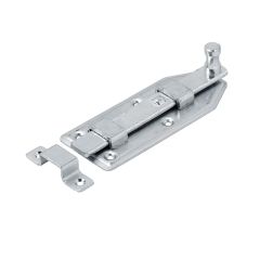 Durvju aizbīdnis ar pogu, 100x50x1,75mm, cinkots.