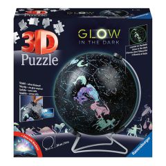 Puzle Apaļā 180 Globuss tumsā spīd.