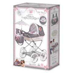 Leļļu rati ar somu un lietussargu Reborn, 81cm