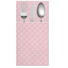 Salvetes ar kabatu galda piederumiem 16.gab. rozā