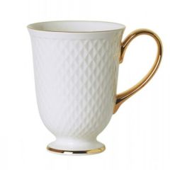 Krūze E CLAT balta ar zeltu 340ml