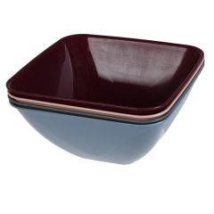Bļoda salātu 24x24x11cm, 3l, kvadrātveida, plastmasas krāsai