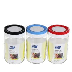 Bakalejas trauks ar vāku 660ml stikla, dažādas krāsas