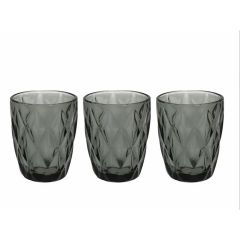 Glāzes Rombus pelēka 270ml 3gab.