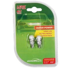 Autospuldzes LED T10 Canbus baltas 2gab.