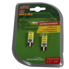 Autospuldzes LED T10 Canbus COB baltas 2gab.