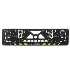 Auto numura turētājs plastm.melns Latvietis ar ozollapām