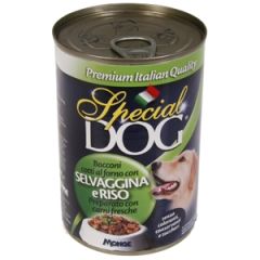 Barība suņiem ar rīsiem un gaļas gab400g