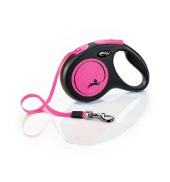 Pavada flexi Neon M 5m pink suņiem