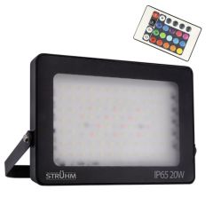 Prožek. LED 20W/RGBW 2070lm IP65 melns