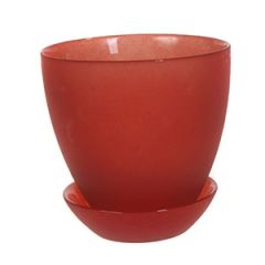 Puķu pods orhidejai 10.5x11cm sarkans