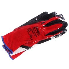 Cimdi poliestera trikot.ar lateksa plaukstas pārkl.10izm.