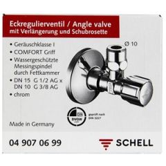 Ventilis stūra 1/2''x10mm hroms