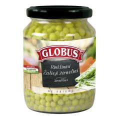 Zaļie zirnīši Atlasīti smalkie Globus 720ml
