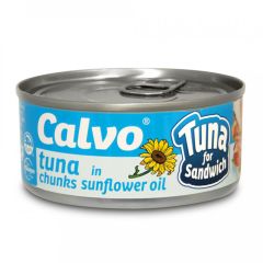 Tuncis Calvo saulespuķu eļļā, mazie gabaliņi 142g