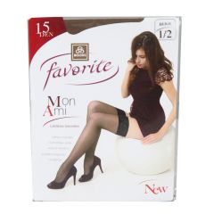 Zeķes sieviešu garās Mon Ami 15 Den bēšas 1/2 42135