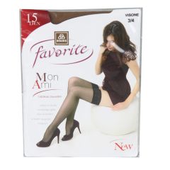 Zeķes sieviešu garās Mon Ami 15 Den bēšas 3/4 42135