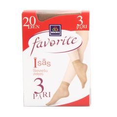 Zeķes sieviešu 23-25 bēšas 20 Den 3-pāri 25211