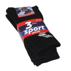 Zeķes vīriešu sporta 3-pāri 43-46 melnas 11011