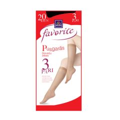 Zeķes sieviešu pusgarās 20 Den 3-pāri 23-25 melnas 25251