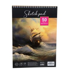Albums skiču A4, 50 lapas, 120g/m2, gluds papīrs, ar spirāli