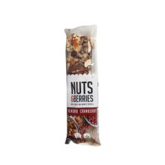 Batoniņs Nuts&Berries Bio mandeļu, dzērveņu 30g