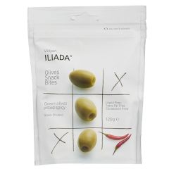 Olīvas zaļās bez kauliņiem pikantās 120g Iliada