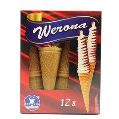 Vafeļu konusi Werona d4,9cm h-13,3cm 12gab. 40g
